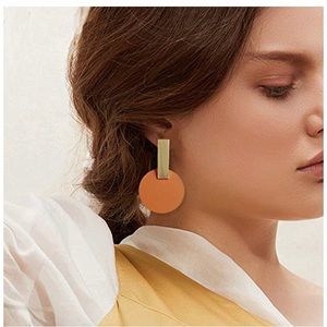 🌻NEW🌻Metal Geometric Dangle Earring Retro Curved